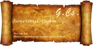 Gosztonyi Csaba névjegykártya